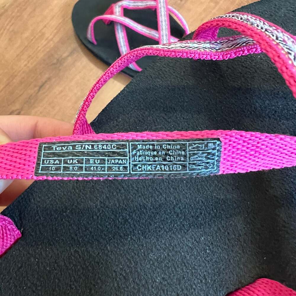 Teva Olowahu Mush Women's Strappy Flip-Flop Sandals Black and Pink Size 10 - Picture 5 of 5